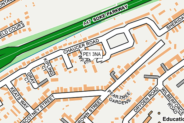 PE1 3NA map - OS OpenMap – Local (Ordnance Survey)