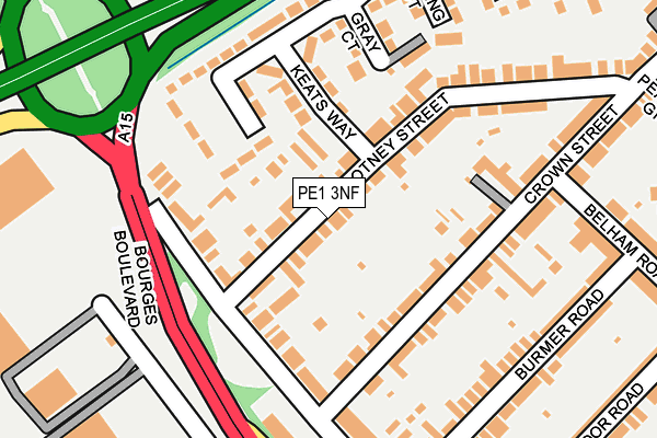 PE1 3NF map - OS OpenMap – Local (Ordnance Survey)