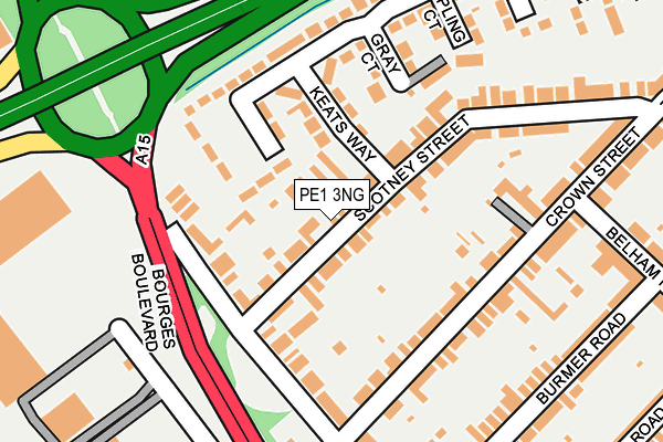 PE1 3NG map - OS OpenMap – Local (Ordnance Survey)