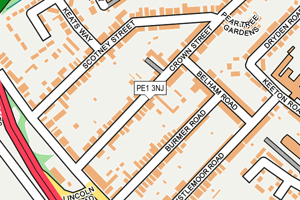 PE1 3NJ map - OS OpenMap – Local (Ordnance Survey)