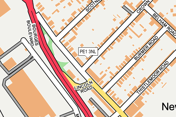 PE1 3NL map - OS OpenMap – Local (Ordnance Survey)