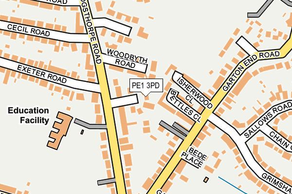 PE1 3PD map - OS OpenMap – Local (Ordnance Survey)