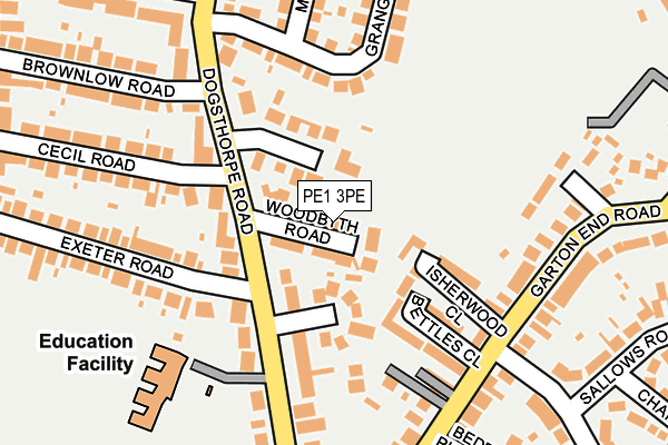 PE1 3PE map - OS OpenMap – Local (Ordnance Survey)