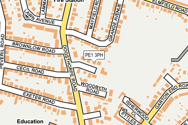 PE1 3PH map - OS OpenMap – Local (Ordnance Survey)