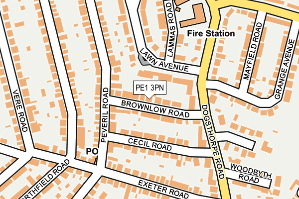 PE1 3PN map - OS OpenMap – Local (Ordnance Survey)