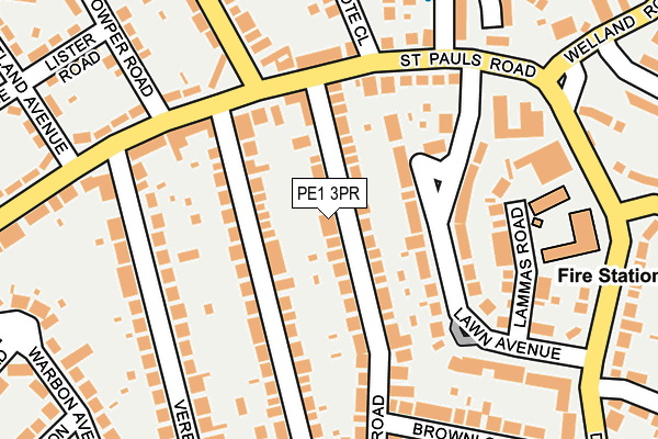 PE1 3PR map - OS OpenMap – Local (Ordnance Survey)
