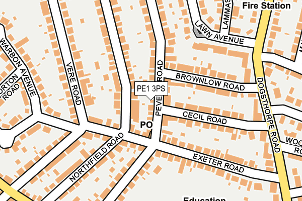 PE1 3PS map - OS OpenMap – Local (Ordnance Survey)