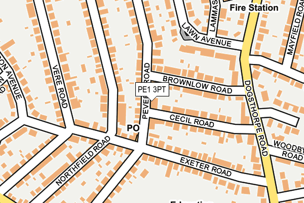 PE1 3PT map - OS OpenMap – Local (Ordnance Survey)