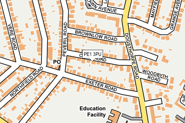 PE1 3PU map - OS OpenMap – Local (Ordnance Survey)