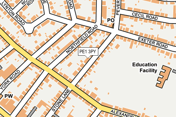 PE1 3PY map - OS OpenMap – Local (Ordnance Survey)