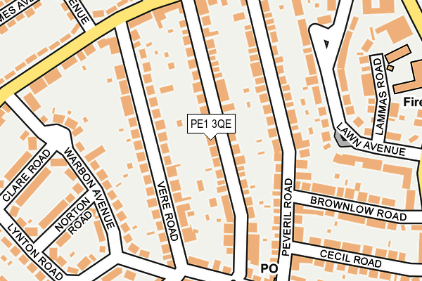 PE1 3QE map - OS OpenMap – Local (Ordnance Survey)