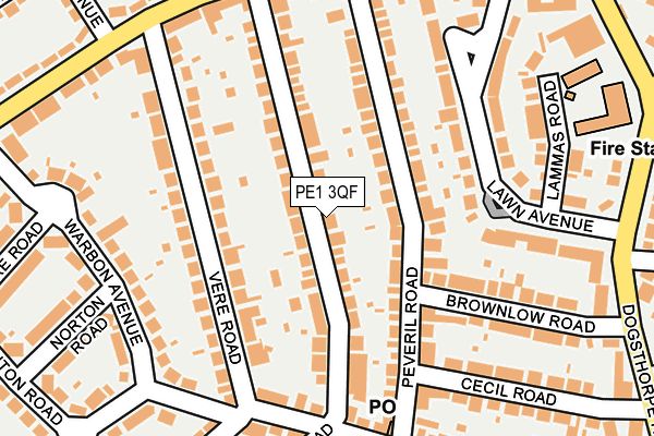 PE1 3QF map - OS OpenMap – Local (Ordnance Survey)