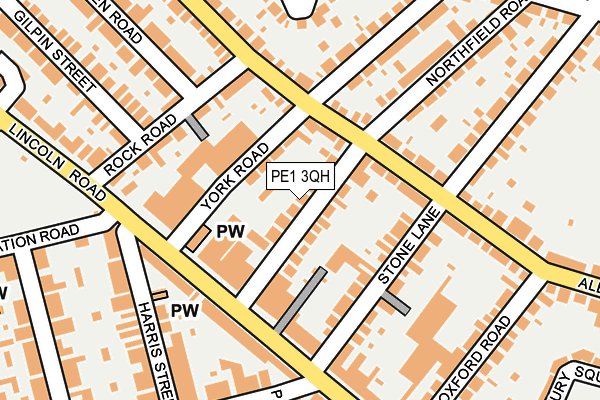 PE1 3QH map - OS OpenMap – Local (Ordnance Survey)