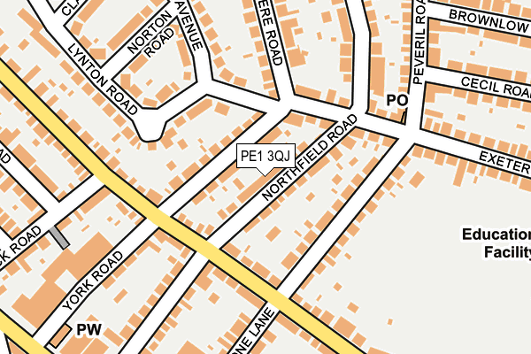 PE1 3QJ map - OS OpenMap – Local (Ordnance Survey)