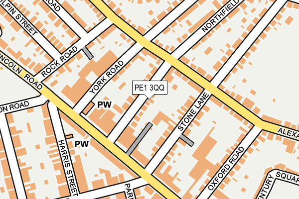 PE1 3QQ map - OS OpenMap – Local (Ordnance Survey)