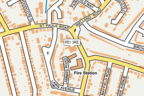 PE1 3RE map - OS OpenMap – Local (Ordnance Survey)