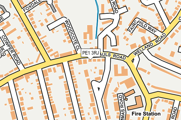 PE1 3RJ map - OS OpenMap – Local (Ordnance Survey)