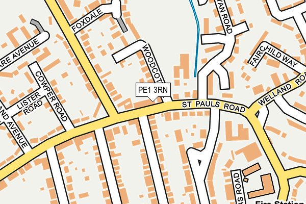 PE1 3RN map - OS OpenMap – Local (Ordnance Survey)