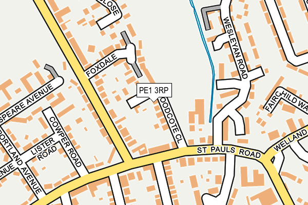 PE1 3RP map - OS OpenMap – Local (Ordnance Survey)