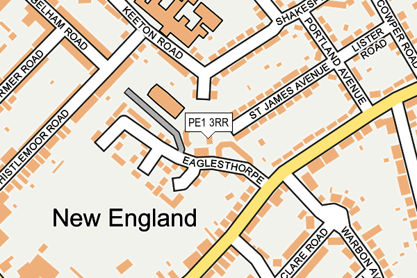 PE1 3RR map - OS OpenMap – Local (Ordnance Survey)