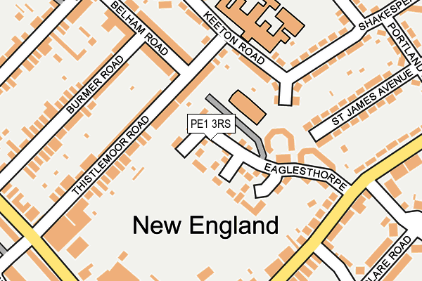 PE1 3RS map - OS OpenMap – Local (Ordnance Survey)