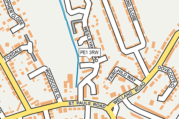 PE1 3RW map - OS OpenMap – Local (Ordnance Survey)