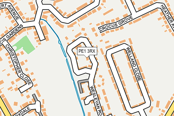 PE1 3RX map - OS OpenMap – Local (Ordnance Survey)