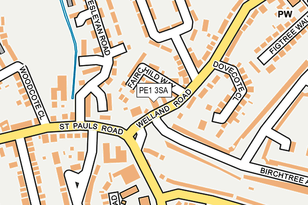 PE1 3SA map - OS OpenMap – Local (Ordnance Survey)