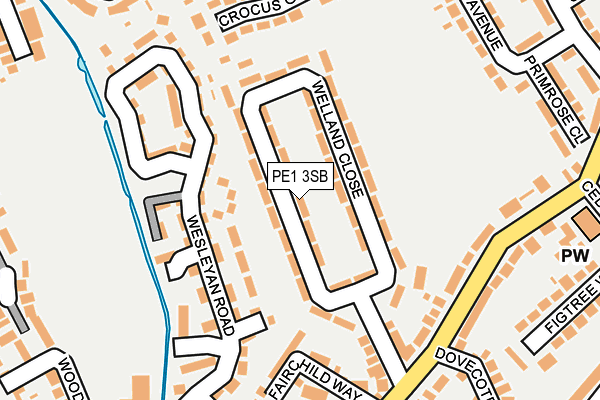 PE1 3SB map - OS OpenMap – Local (Ordnance Survey)