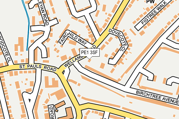 PE1 3SF map - OS OpenMap – Local (Ordnance Survey)