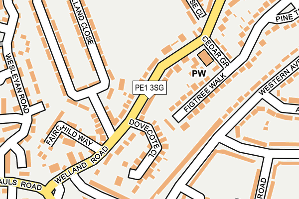 PE1 3SG map - OS OpenMap – Local (Ordnance Survey)