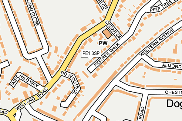 PE1 3SP map - OS OpenMap – Local (Ordnance Survey)