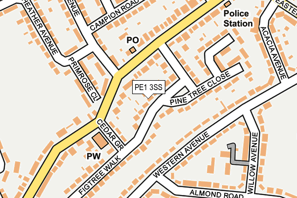 PE1 3SS map - OS OpenMap – Local (Ordnance Survey)