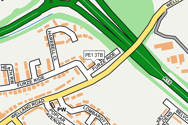 PE1 3TB map - OS OpenMap – Local (Ordnance Survey)