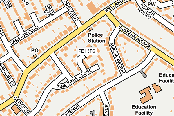 PE1 3TG map - OS OpenMap – Local (Ordnance Survey)