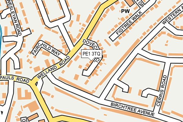 PE1 3TQ map - OS OpenMap – Local (Ordnance Survey)