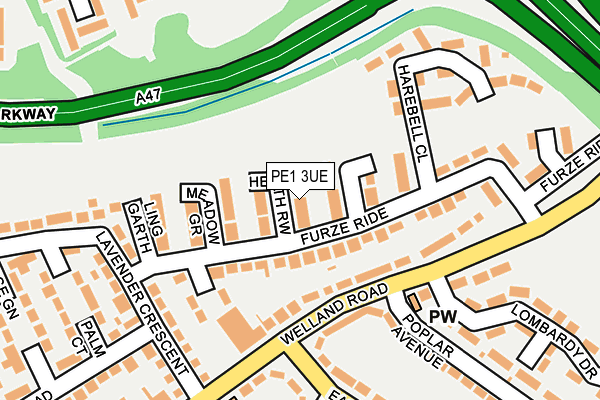 PE1 3UE map - OS OpenMap – Local (Ordnance Survey)