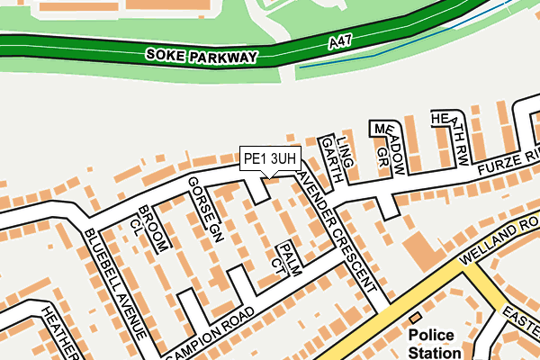 PE1 3UH map - OS OpenMap – Local (Ordnance Survey)
