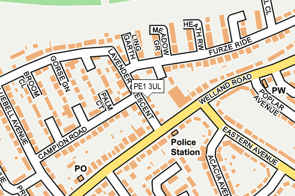 PE1 3UL map - OS OpenMap – Local (Ordnance Survey)
