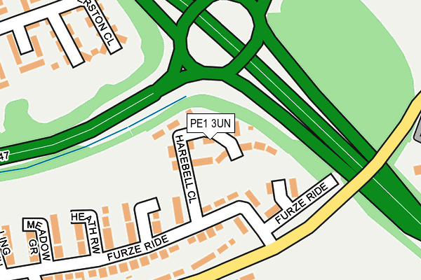 PE1 3UN map - OS OpenMap – Local (Ordnance Survey)