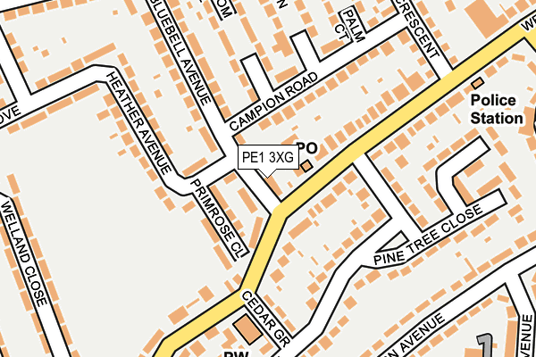 PE1 3XG map - OS OpenMap – Local (Ordnance Survey)