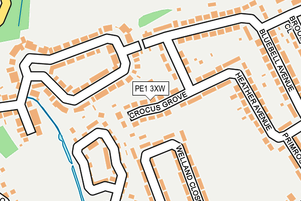 PE1 3XW map - OS OpenMap – Local (Ordnance Survey)