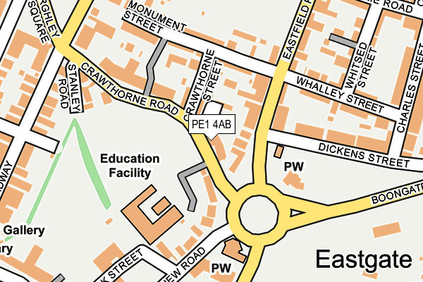 PE1 4AB map - OS OpenMap – Local (Ordnance Survey)