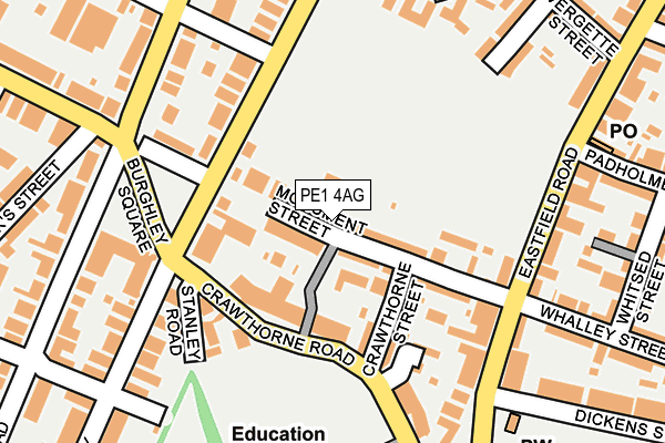PE1 4AG map - OS OpenMap – Local (Ordnance Survey)