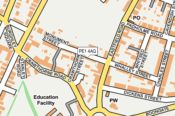 PE1 4AQ map - OS OpenMap – Local (Ordnance Survey)
