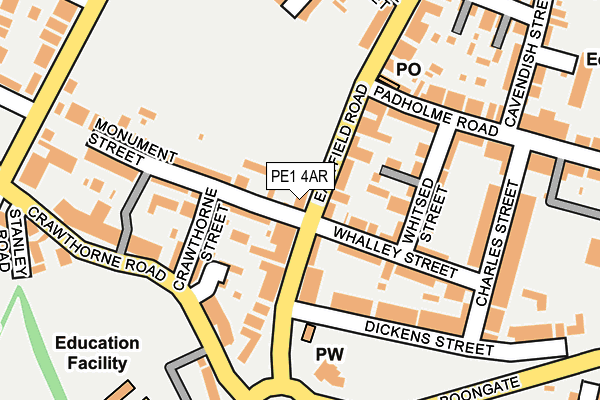 PE1 4AR map - OS OpenMap – Local (Ordnance Survey)