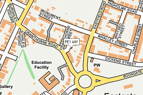 PE1 4AY map - OS OpenMap – Local (Ordnance Survey)
