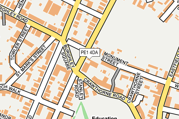 PE1 4DA map - OS OpenMap – Local (Ordnance Survey)