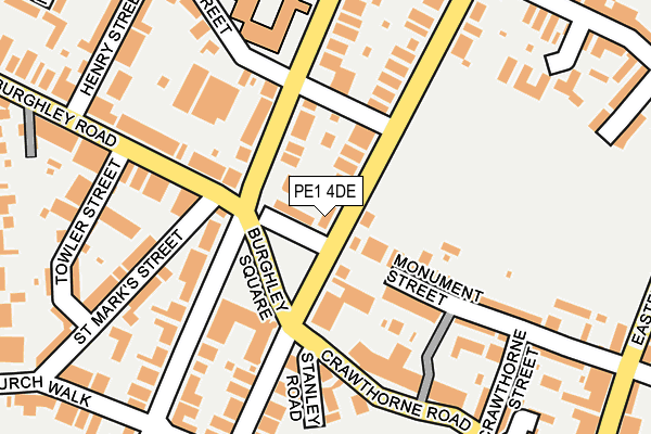 PE1 4DE map - OS OpenMap – Local (Ordnance Survey)