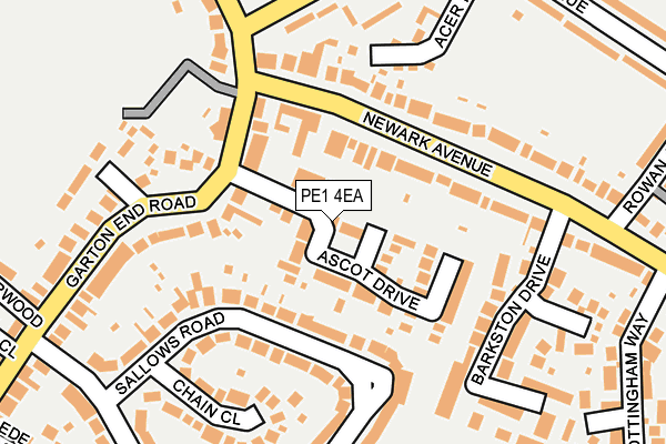 PE1 4EA map - OS OpenMap – Local (Ordnance Survey)